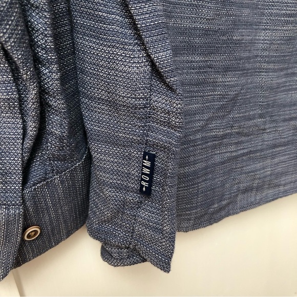 NWT ROWM Mens long sleeve woven blue button down cotton M - Picture 7 of 10
